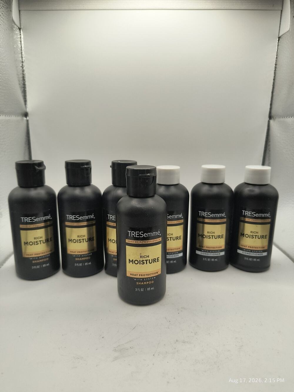 6 TRESemme MOISTURE RICH Shampoo & Conditioner for Hair Travel Size Combo 3 oz
